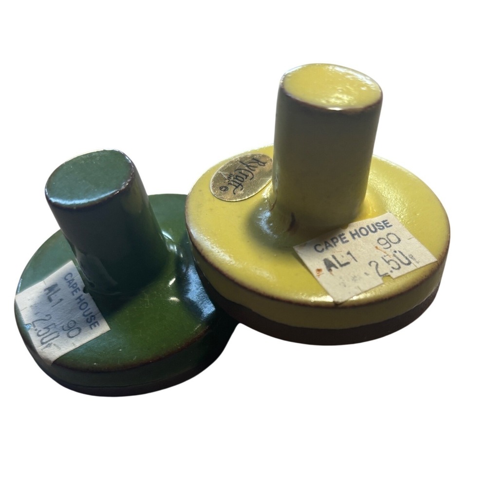 Rycraft Ceramic‎ Cookie Stamps Set of 2 Bird and Flower Terracotta Green Yellow